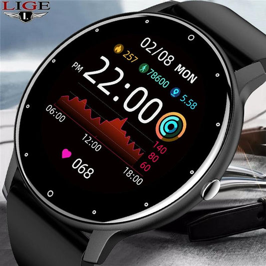 LIGE 2022 New Smart Watch Men Full Touch Screen Sport Fitness Watch IP67 Waterproof Bluetooth For Android ios smartwatch Men+box - NERD BEM TRAJADO