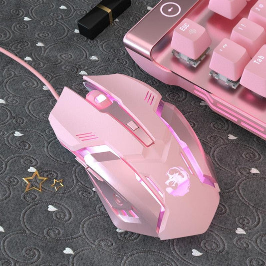 Ergonomic Wired Gaming Mouse 6 Buttons LED 2400 DPI USB Computer Gamer Mouse K3 Pink Gaming Mouse and mouse pads For PC Laptop - NERD BEM TRAJADO